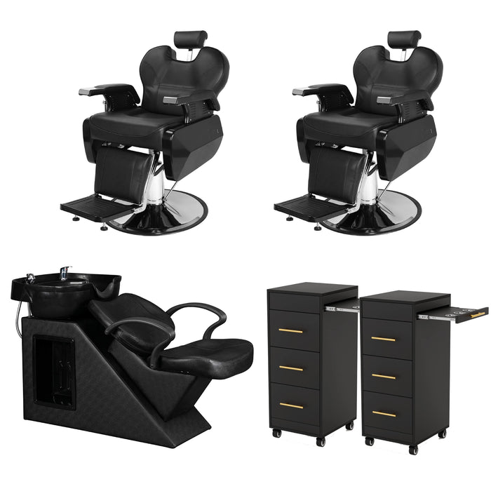 OmySalon 2 Operator Basic Mobile Barber Package Black -  BP4-2B