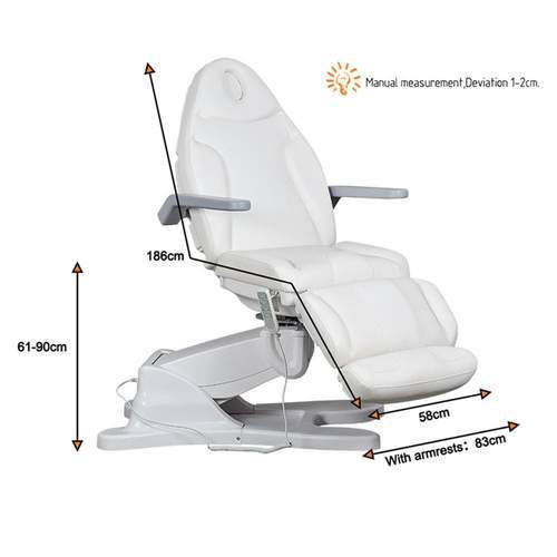 Tatartist Electric Facial Bed Rotating Aesthetic Spa Cosmetic Chair with Paper Roller - FF-DPI-FCCHR-G904-WHT