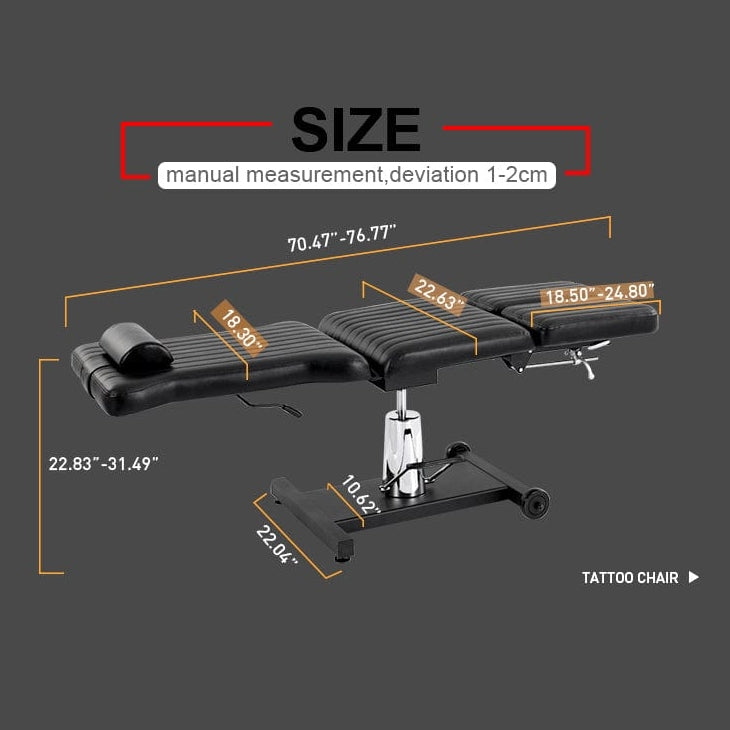 Tatartist Multi-Functionality Hydraulic Split Leg Tattoo Client Chair - FF-DPI-FCCHR-3611-BLK