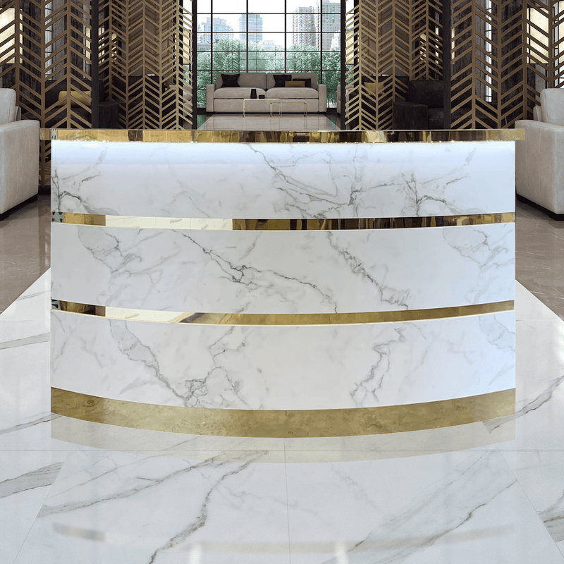 Whale Spa - Gold and Marble Reception Desk